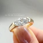 minimalist marquise lab grown diamond pinky ring