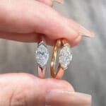 minimalist marquise lab grown diamond pinky ring