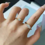 minimalist marquise lab grown diamond pinky ring