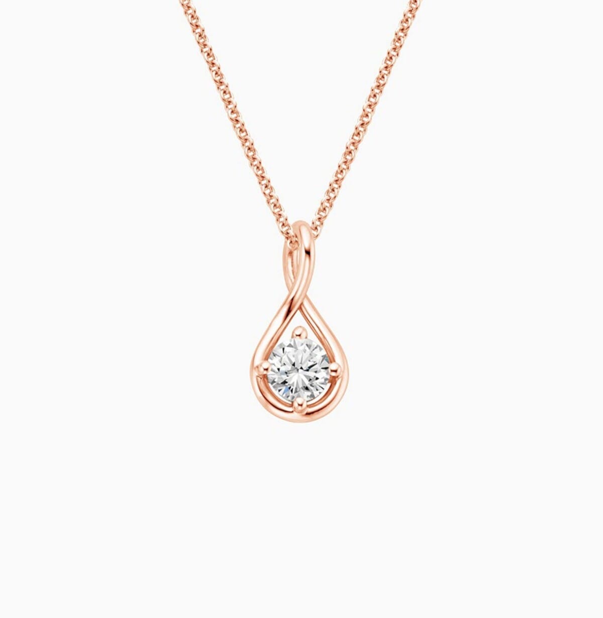 infinity love lab grown diamond teardrop pendant necklace