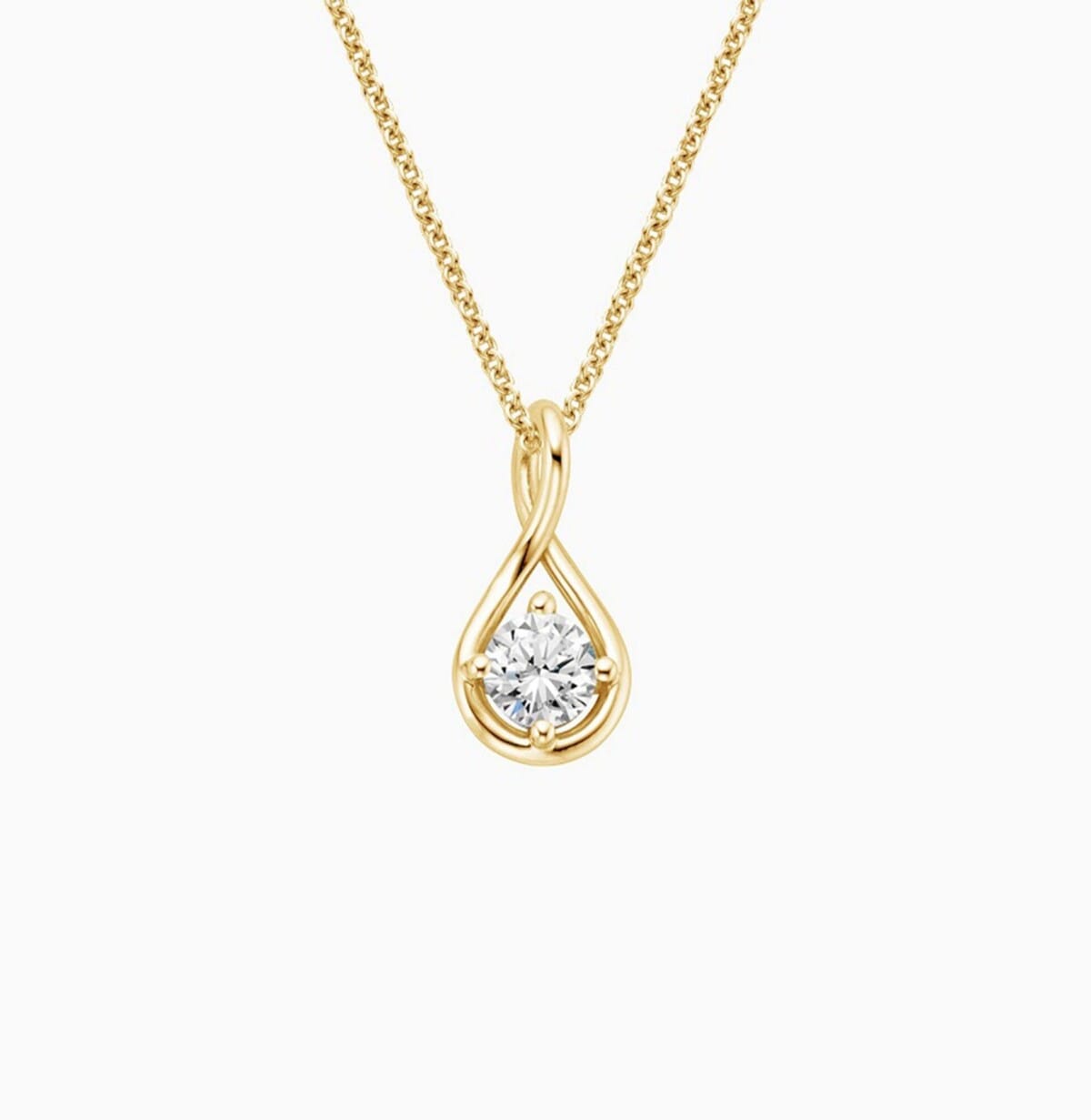 infinity love lab grown diamond teardrop pendant necklace