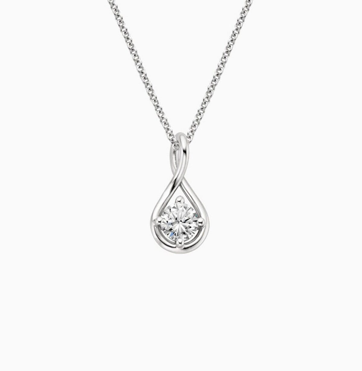 infinity love lab grown diamond teardrop pendant necklace
