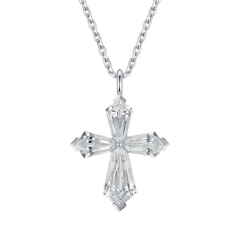 invisible set cross lab grown diamond pendant necklace invisible set cross lab grown diamond pendant necklace