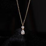 prongless floating diamond bubble pendant necklace solitaire diamond necklace (copy)