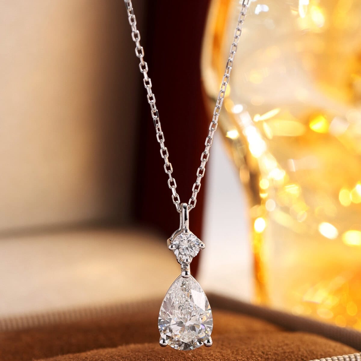 mermaid’s tear · moon goddess tear diamond nacklace pear cut pendant