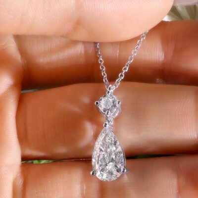 prongless floating diamond bubble pendant necklace solitaire diamond necklace (copy)