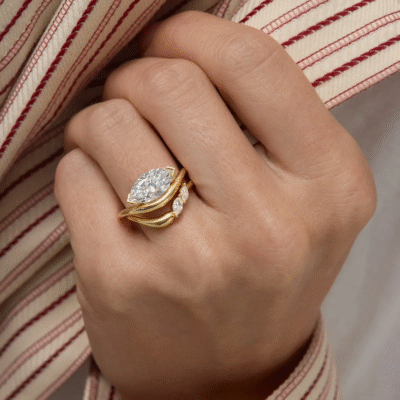 minimal marquise lab grown diamond ring in solid gold (2)