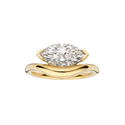 minimal marquise lab grown diamond ring in solid gold (5)