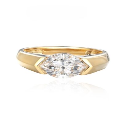 minimalist marquise lab grown diamond ring