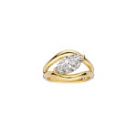 modern marquise lab grown diamond ring with sculptural gold band