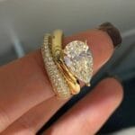 pinky ring infinity twist pear lab grown diamond engagement ring