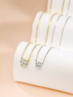 prongless floating diamond bubble pendant necklace solitaire diamond necklace