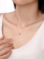 prongless floating diamond bubble pendant necklace solitaire diamond necklace