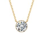 prongless floating diamond bubble pendant necklace solitaire diamond necklace
