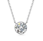 prongless floating diamond bubble pendant necklace solitaire diamond necklace