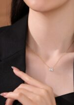 toi et moi necklace pear&emerald cut lab grown diamond necklace