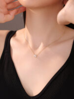 toi et moi necklace pear&emerald cut lab grown diamond necklace
