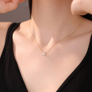 toi et moi necklace pear&emerald cut lab grown diamond necklace