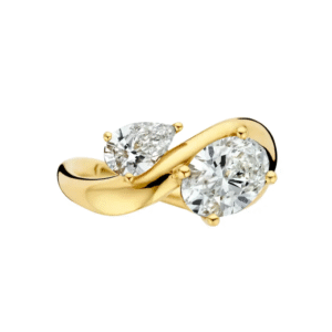 toi et moi oval & pear lab grown diamond engagement ring (1)