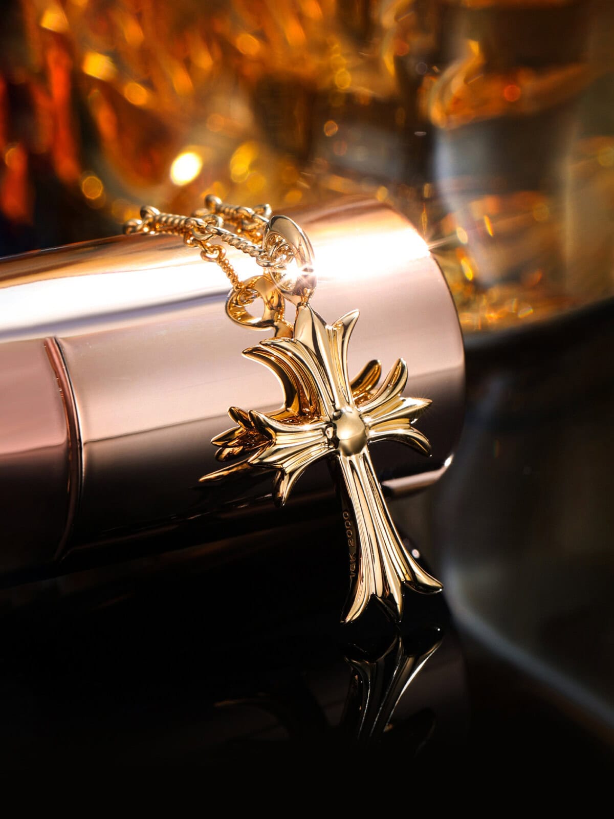 vintage cross pendant necklace set | couple street style rope chain