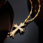 vintage cross pendant necklace set | couple street style rope chain