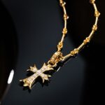 vintage cross pendant necklace set | couple street style rope chain