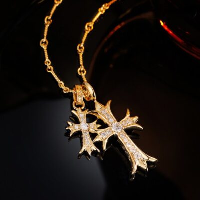 vintage cross pendant necklace set | couple street style rope chain