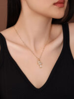 vintage cross pendant necklace set | couple street style rope chain