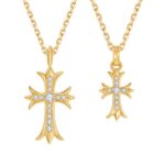 vintage cross pendant necklace set | couple street style rope chain
