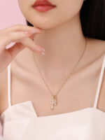 vintage cross pendant necklace set | couple street style rope chain