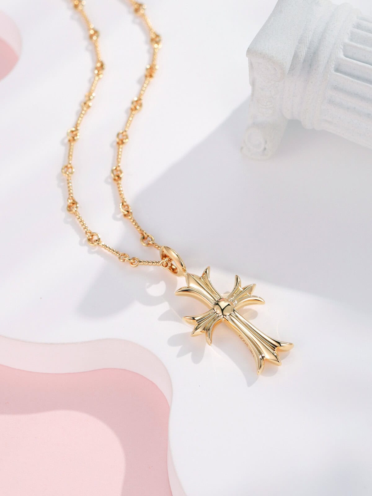 vintage cross pendant necklace set | couple street style rope chain