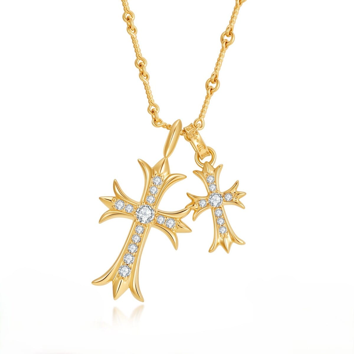 vintage cross pendant necklace set | couple street style rope chain