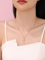 vintage cross pendant necklace set | couple street style rope chain
