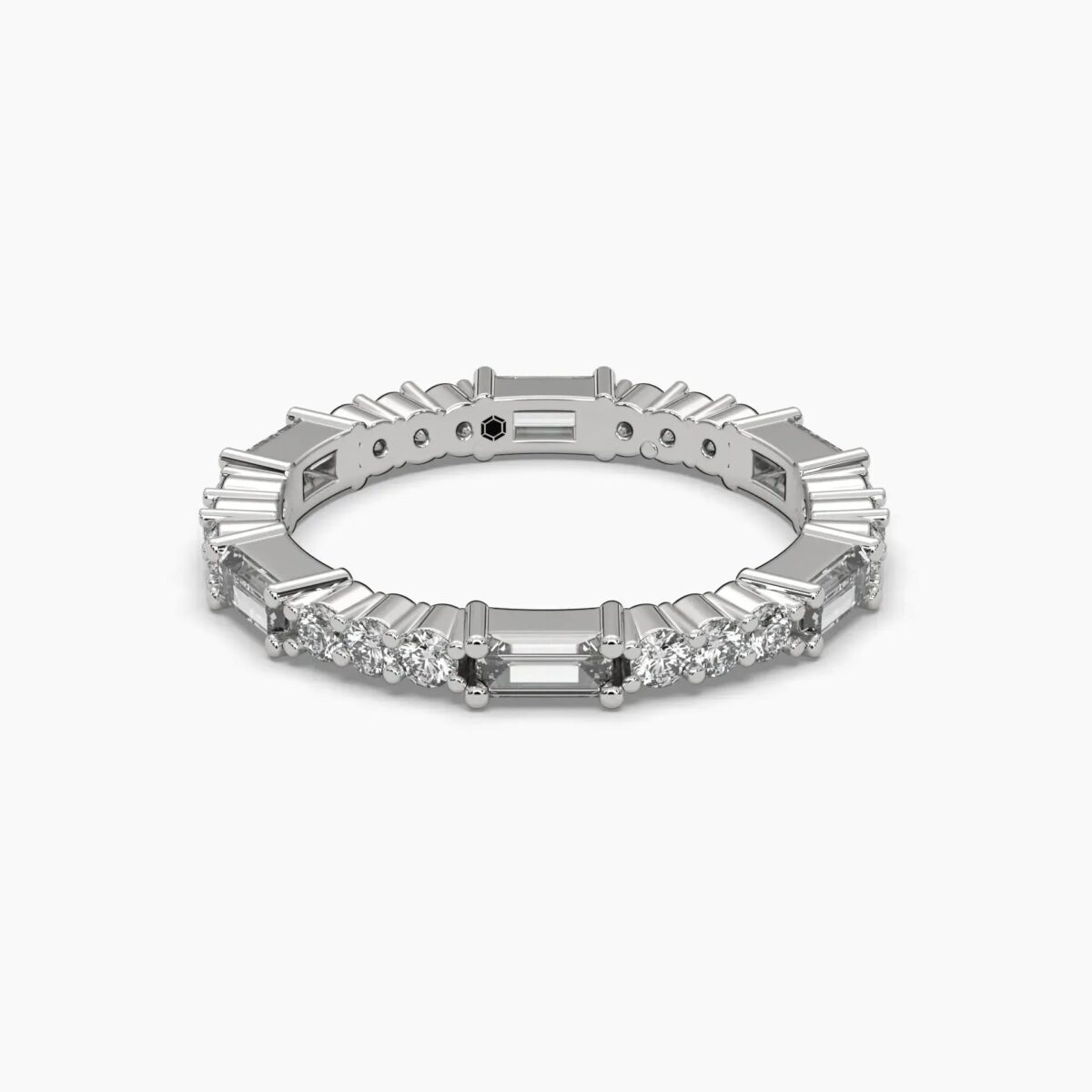 1ctw round baguette wedding ring