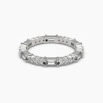 1ctw round baguette wedding ring