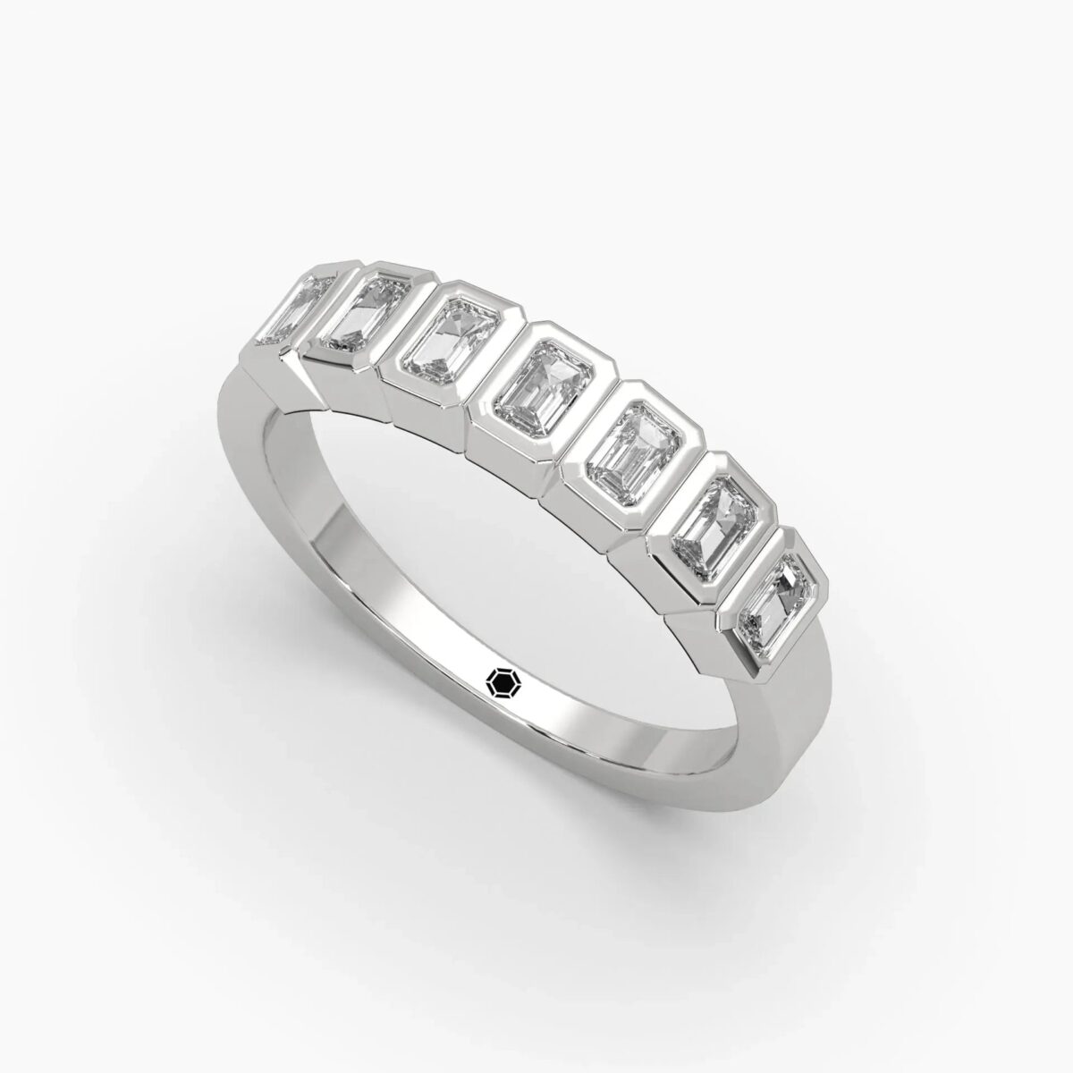 0.5ctw diamond 7 stone bezel ring