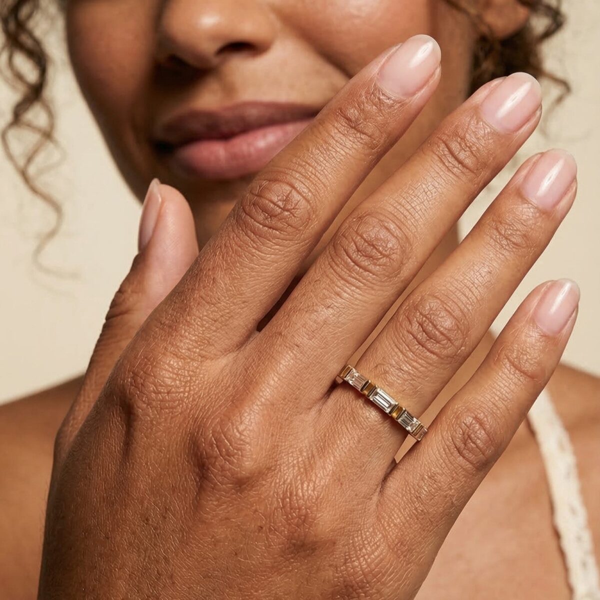 1.25 ctw baguette diamond eternity ring