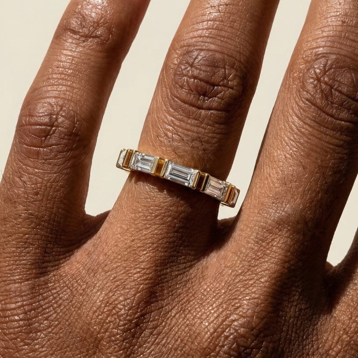 1.25 ctw baguette diamond eternity ring