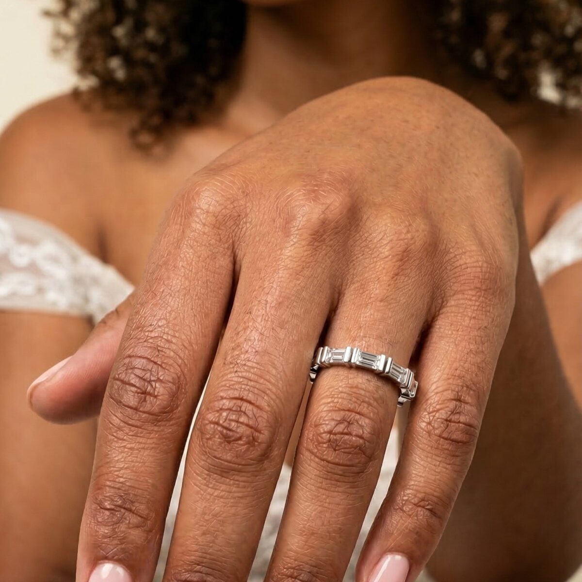 1.25 ctw baguette diamond eternity ring