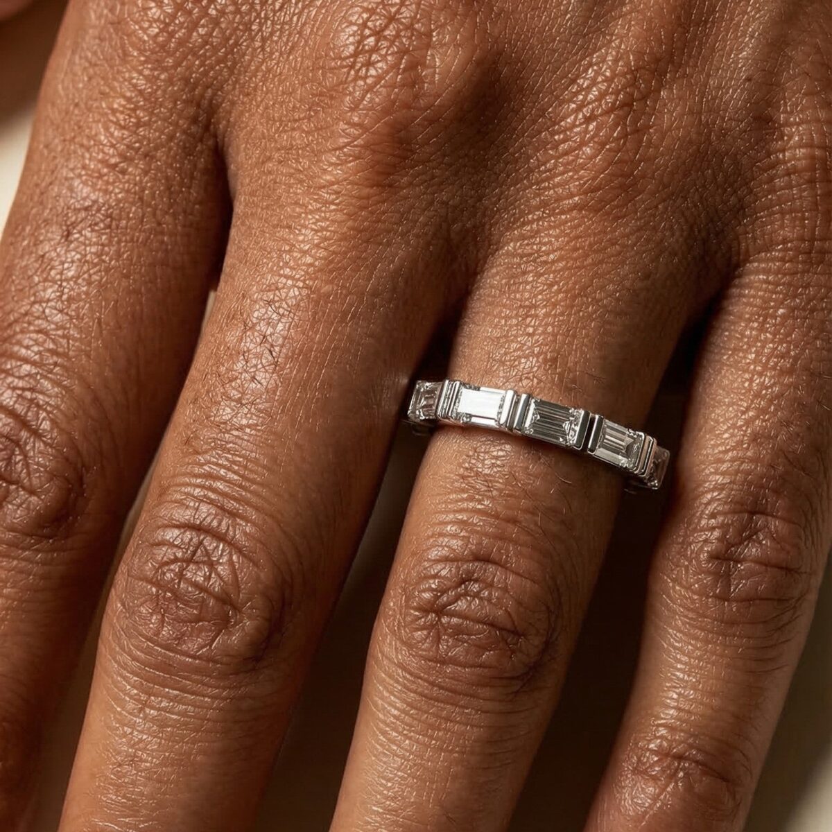 1.25 ctw baguette diamond eternity ring