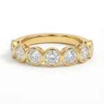 seven stone lab grown diamond bezel ring