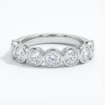 seven stone lab grown diamond bezel ring