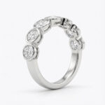 seven stone lab grown diamond bezel ring