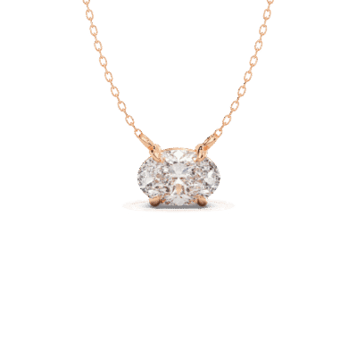 oval solitaire lab grown diamond pendant necklace
