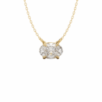 oval solitaire lab grown diamond pendant necklace