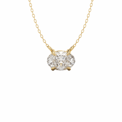 oval solitaire lab grown diamond pendant necklace