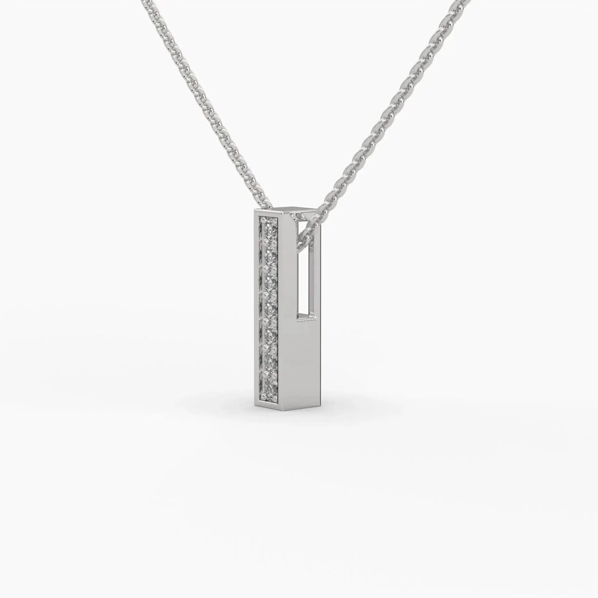 0.1ctw round lab grown diamond bar necklace | 14k gold