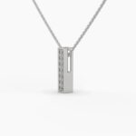 0.1ctw round lab grown diamond bar necklace | 14k gold