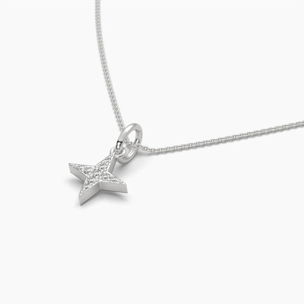 round star pendant necklace: fashionable 14k gold & diamond