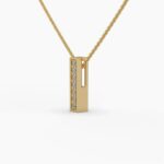 0.1ctw round lab grown diamond bar necklace | 14k gold